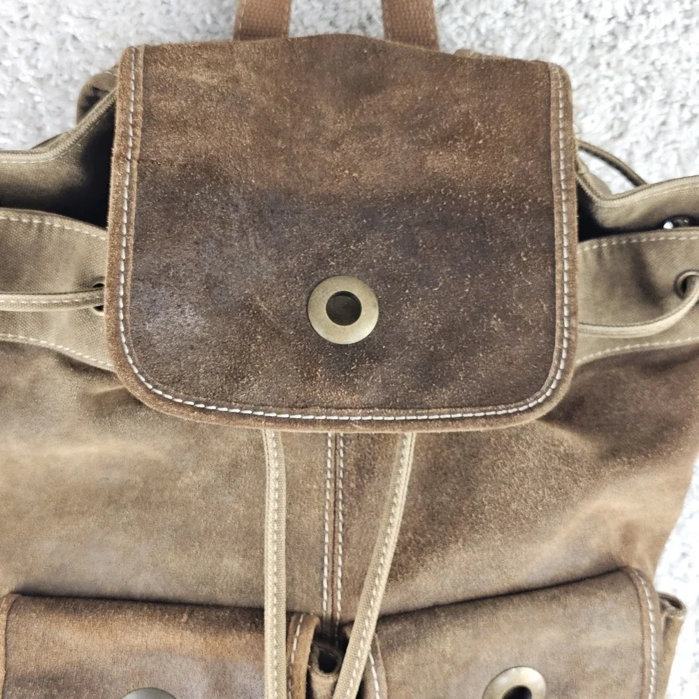 Vintage Wilsons M Julian Leather Suede Distressed Brown Rucksack Backpack